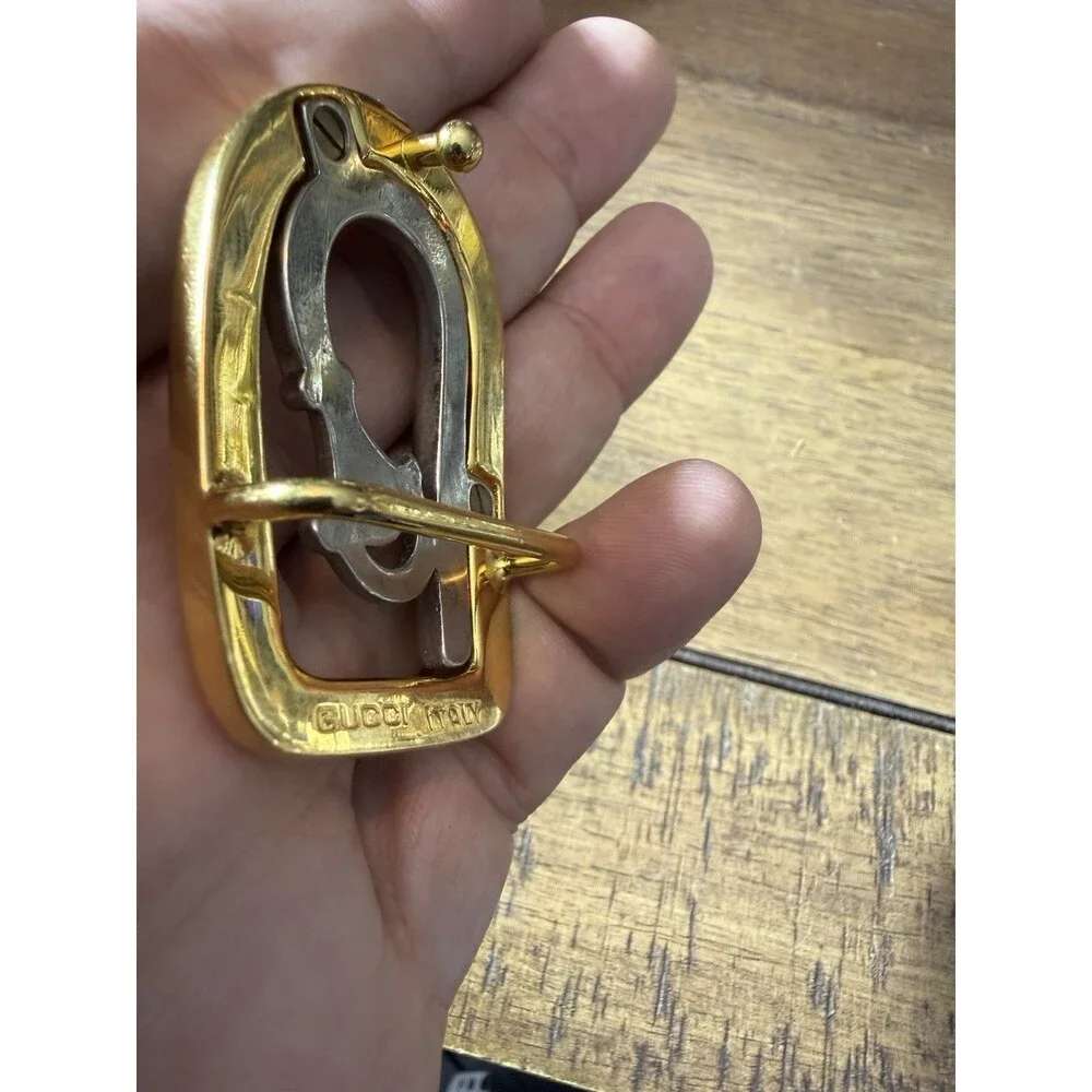 1970s Vintage Gucci Italy Horsebit Equestrian Belt Buckle Rare